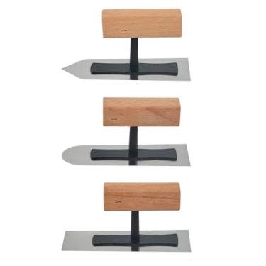 Imagem de Nichiyo Espátula de acabamento polido de aço inoxidável, 3 peças, ferramentas manuais de pintura artística com bordas chanfradas (D1243T)