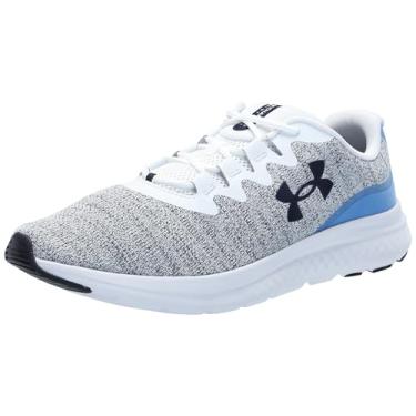 Imagem de Under Armour Tênis de corrida masculino Charged Impulse 3 Knit, (110) Branco/Azul Horizonte/Azul-marinho meia-noite, 7.5