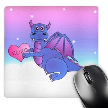 Imagem de 3dRose LLC Mouse pad XOXO coração dragão azul 20 x 20 x 0,63 cm (mp_6092_1)