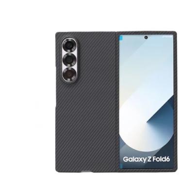 Imagem de Waillynice Capa de fibra de carbono real para Samsung Galaxy Z Fold6, capa de fibra de aramida design fino para Z Fold6 capa de telefone anti-queda (600D (Mag) grande, Galaxy Z Fold6)