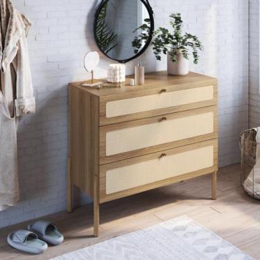 Imagem de Cômoda 3 Gavetas Palhinha Oslo - Artesano Móveis