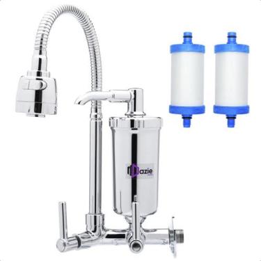 Imagem de Torneira Com Filtro Cozinha Parede Gourmet + 1 Refil Extra - Dazie Met