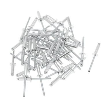 Imagem de TUCKBOLD Cabeça de cúpula rebites cegos de flange grande tom prata 50 peças 5 mm diâmetro de aderência 20 mm comprimento do aperto 9,5 mm diâmetro da flange liga de alumínio ferro
