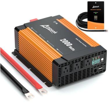 Imagem de Inversor de potência Ampeak 2000W 12V a 110V 3AC Saídas 5V/3.1A USB