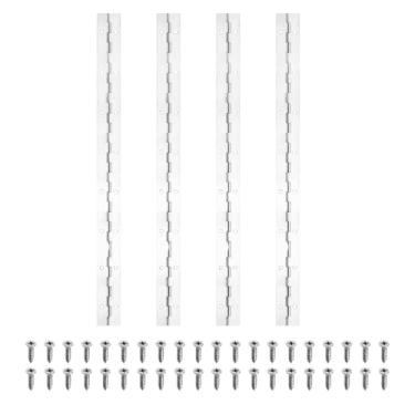 Imagem de PATIKIL Dobradiça de piano de 40,6 cm x 3,5 cm, dobradiça contínua de aço inoxidável 4Plver 304 com furos para porta de piano, caixa de armazenamento de madeira, barco, prata