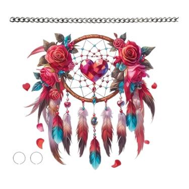 Imagem de shamjina Decoração do dia dos namorados acrílico pendurou o painel de pingente de pingente de pingente de pingente de casamento para o dormitório do festival, com Pena