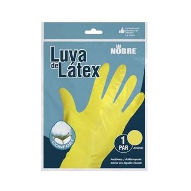 Imagem de Luva borracha/latex SL amarela M NOBRE CA 41780