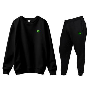 Imagem de Conjunto de Moletom Blusa Sem Capuz e Calça Jogger Siri - RELAXADO, Pr