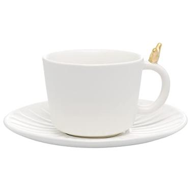 Imagem de WOLFF - Conjunto 2 Xícaras de Chá de Cerâmica Colibri com Pires Branco 170ml