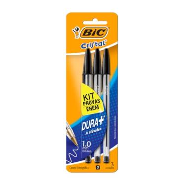 Imagem de BIC 930095 Kit Enem - Caneta Esferográfica Cristal Dura Mais, A Clássica, com 3 Canetas Pretas, Ideal para o Enem