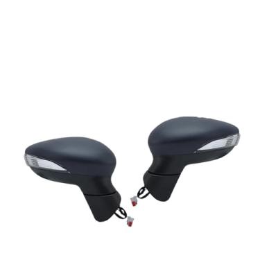 Imagem de Conjunto de espelho retrovisor lateral de 5 fios compatível com Ford Fiesta 2008-2012 sem primer aquecido cor porta espelho retrovisor acessórios para carro(1 pair)