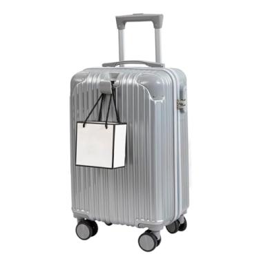Imagem de Mala de mão rígida com rodas giratórias em policarbonato + ABS Spinner expansível Hard Shell Mala de mão TSA Rodas de rodinhas suaves para companhias aéreas/viagens, Cinza, 20inch