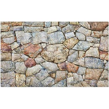 Imagem de DXTDDBD Tapete antiderrapante rústico de pedra natural antiderrapante para entrada interna tapete de porta seca rapidamente tapete de cozinha natural durável fácil de manter tapete de banho 46 x 76 cm