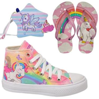 Imagem de Tênis Infantil Feminino Unicórnio Menina Botinha Cano Alto Club Magia 