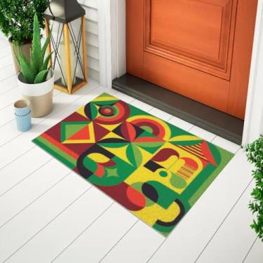 Imagem de Tapete De Porta Capacho Divertido Caleidocor Verde