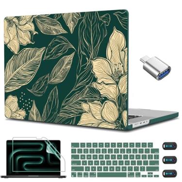 Imagem de CISSOOK Compatível com MacBook Pro 14 polegadas 2024 2023 2022 2021 versão M4 M3 M2 M1 Chip A3112 A3185 A3401 A2918 A2992 A2779 A2442 modelo, capa rígida com capa de teclado Protetor de tela, laço