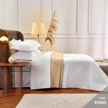 Imagem de Colcha de Piquet Hotel King Branco  Golden  TEKA Profiline