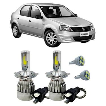 Imagem de Kit Super Led H4 6000K Farol Auto Baixo Logan 2007/13 + T10 - Autovex