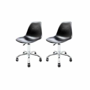 Imagem de CADEIRA EAMES OFFICE CROMADO CX 2 - PP PRETO