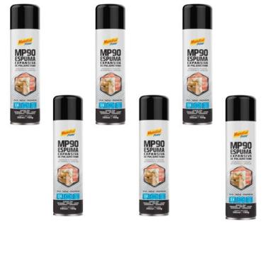 Imagem de Kit 6 Espuma Expansiva Poliuretano 190g Mundial Prime - Muldial Prime