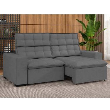 Imagem de Sofá 4 Lugares Retrátil e Reclinável 250 Cm Ac232 Lugano Grafite