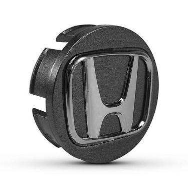 Imagem de Calotinhas 58mm Centro de Roda Honda FIT Civic City Grafite e Cromado 