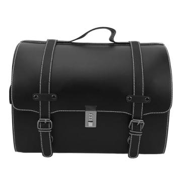 Imagem de Bolsa de Cauda de Motocicleta, água de Bagunça Traseira Resistente à água Com Trava Combinada, Armazenamento de Capacete de 29,5L para Scooters e Veículos Elétricos (Preto)