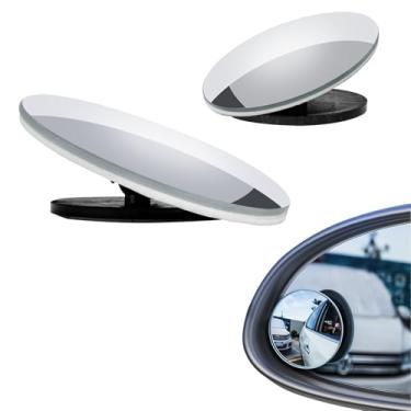 Imagem de Espelho de ponto cego grande angular HD ajustável de 360° para carros – Espelho retrovisor à prova d'água antirreflexo com design sem moldura, visibilidade aprimorada para estacionamento mais seguro e