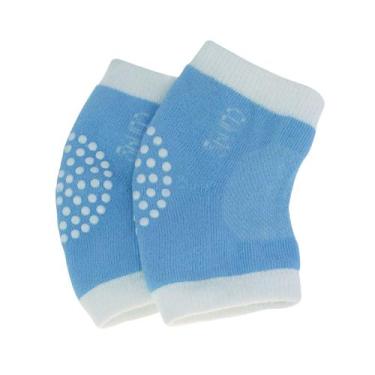 Imagem de Joelheira Bebê Antiderrapante Proteção para Engatinhar Azul - CLINGO