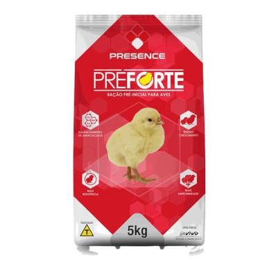 Imagem de Ração Pré Inicial Para Aves Pintinhos Presence Preforte 5Kg