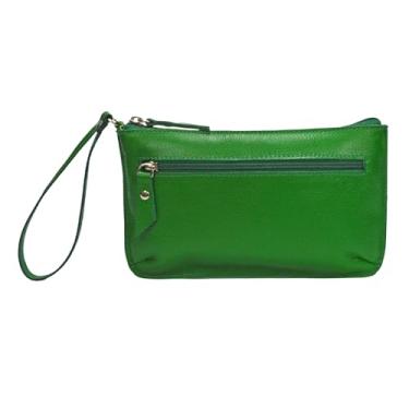Imagem de Clutch Carteira Bolsa de Mao e Porta Celular Feminina em Couro Legítimo MDXP046 (Verde Bandeira)