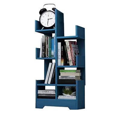 Imagem de Estante de canto de madeira, estante aberta autônoma, organizador de armazenamento moderno para sala de estar, prateleira de exibição de madeira multiuso para escritório em casa (cor: /branco, tamanho