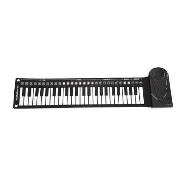 Imagem de Piano enrolado à mão com trompa - Piano de órgão elétrico portátil de 49 teclas com instrumentos de teclado dobráveis Presente educacional para pessoa