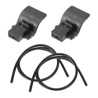 Imagem de A ABSOPRO Kit de bocal de lavador de para-brisa para Ford para Mustang 2017 Bocais de pulverização de para-brisa Limpador Spray Lavadora Jet No. FR3Z17603AA 2 peças Mangueira de fluido de 1 metro