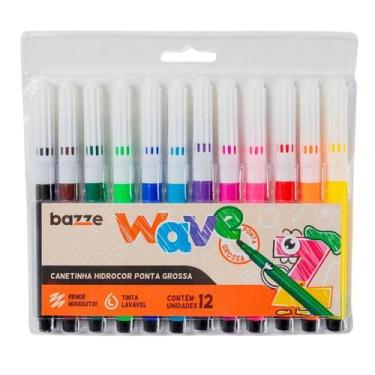 Imagem de Canetinha Hidrocor Wave 12 Unid Ponta Grossa - Bazze