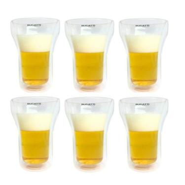 Imagem de Jogo 6 Copos Dupla Parede Suco Drink 350ml Bugatti