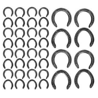 Imagem de Mbeysaq 10 pares de ferraduras forjadas de aço Q235 com placa de abdômen larga para treinamento e corrida de cavalos