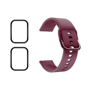 Imagem de Kit Pulseira + Película compatível com GTS 4 / 4Mini NEW / 4Mini / 3/2 / 2 Mini / 2e / GTS A1914 (Vinho, GTS 2 Mini)