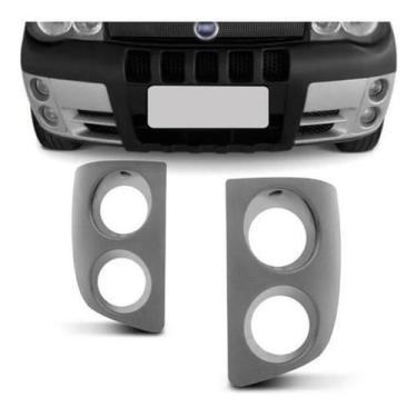 Imagem de Par Moldura Grade Parachoque Farol Milha Palio Str - 5259374