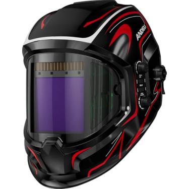 Imagem de ANDELI Capacete De Soldagem, Panorâmico 3,94" X3,74" Grande Visualização True Color Solar Powered Auto Darkening Welding Helmet Com Visão Lateral 4 Arc Sensor Wide Shade 4/5-8/9-13 Máscara De Soldad