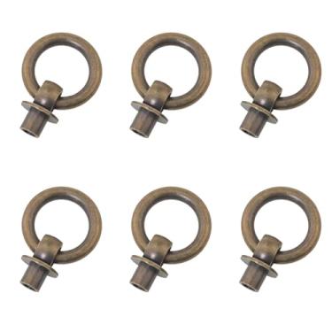 Imagem de DGHAOP 6 peças de anel de puxar de latão com parafusos de montagem, armário de cozinha, armário, gaveta, móveis, ferragens