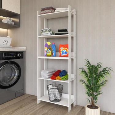 Imagem de Armário Multiuso Movlar 5 Prateleiras Organizador Lavanderia, Branco