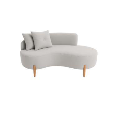 Imagem de Sofá Orgânico 2 Lugares C/2 Almofadas Curvo Sala Recepção Veludo Cinza - Montanaris Decor