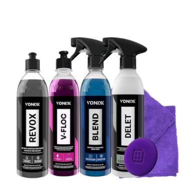 Imagem de VONIXX Kit de Limpeza Automotiva, Blend Spray, V-Floc, Delet, Revox, com Pano e Aplicador