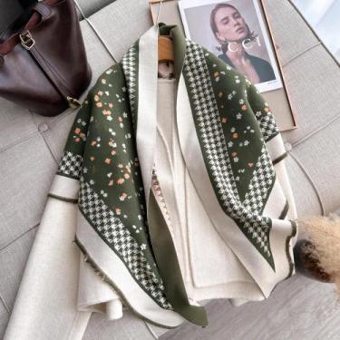 Imagem de Capa Poncho de Caxemira Feminina - Cardigan de Malha com Frente Aberta