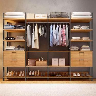 Imagem de Guarda Roupa Closet com Prateleiras Dalla Costa 100% MDF - Dalla Costa