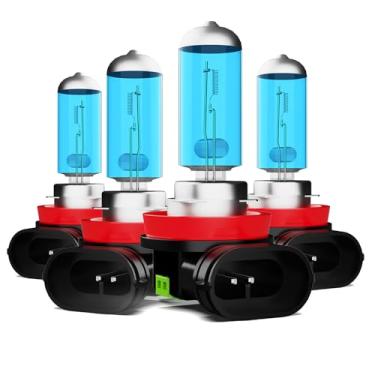 Imagem de ZPXGIZT Lâmpadas adequadas para Nissan Sentra 2013-2020, H11 H11 H11 Farol alto baixo alto desempenho combo de farol de halogêneo, luz branca 6000K, pacote com 4