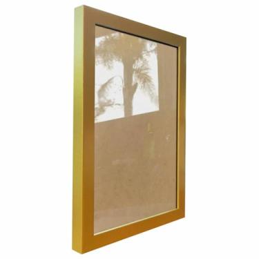 Imagem de Moldura Lisa Revestida para Quadros e Fotos com Fundo Mdf e Vidro - 2x2 Cor:DOURADO;Tamanho:60X80 CM