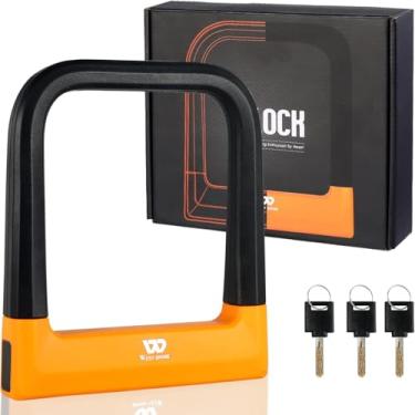 Imagem de ICOCOPRO Trava em U para bicicleta resistente antifurto com 3 chaves, 18,76 mm, preto, 13,5 cm de largura na dimensão interna