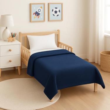 Imagem de Manta de Microfibra Soft Plush para cama sofá pet e bebê 110cm x 150cm (Azul Marinho)